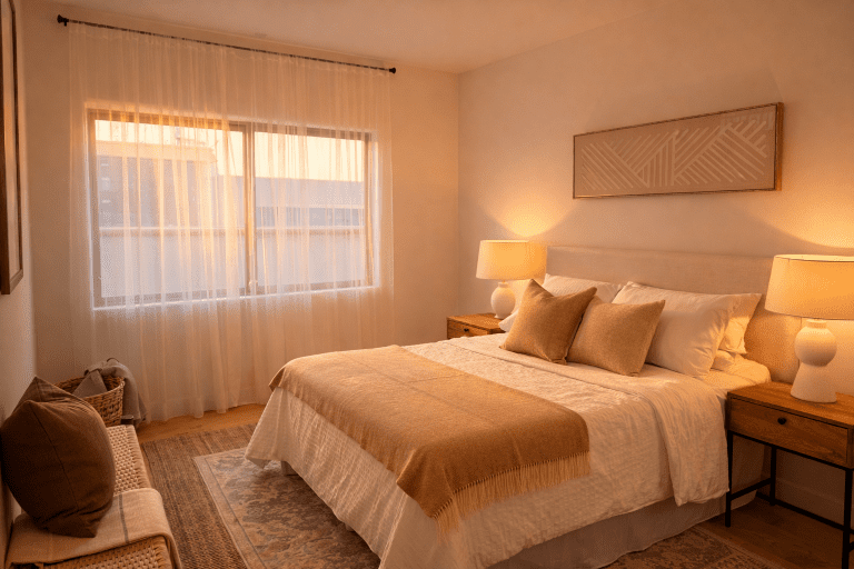 home staging of a guest room in a west la condo