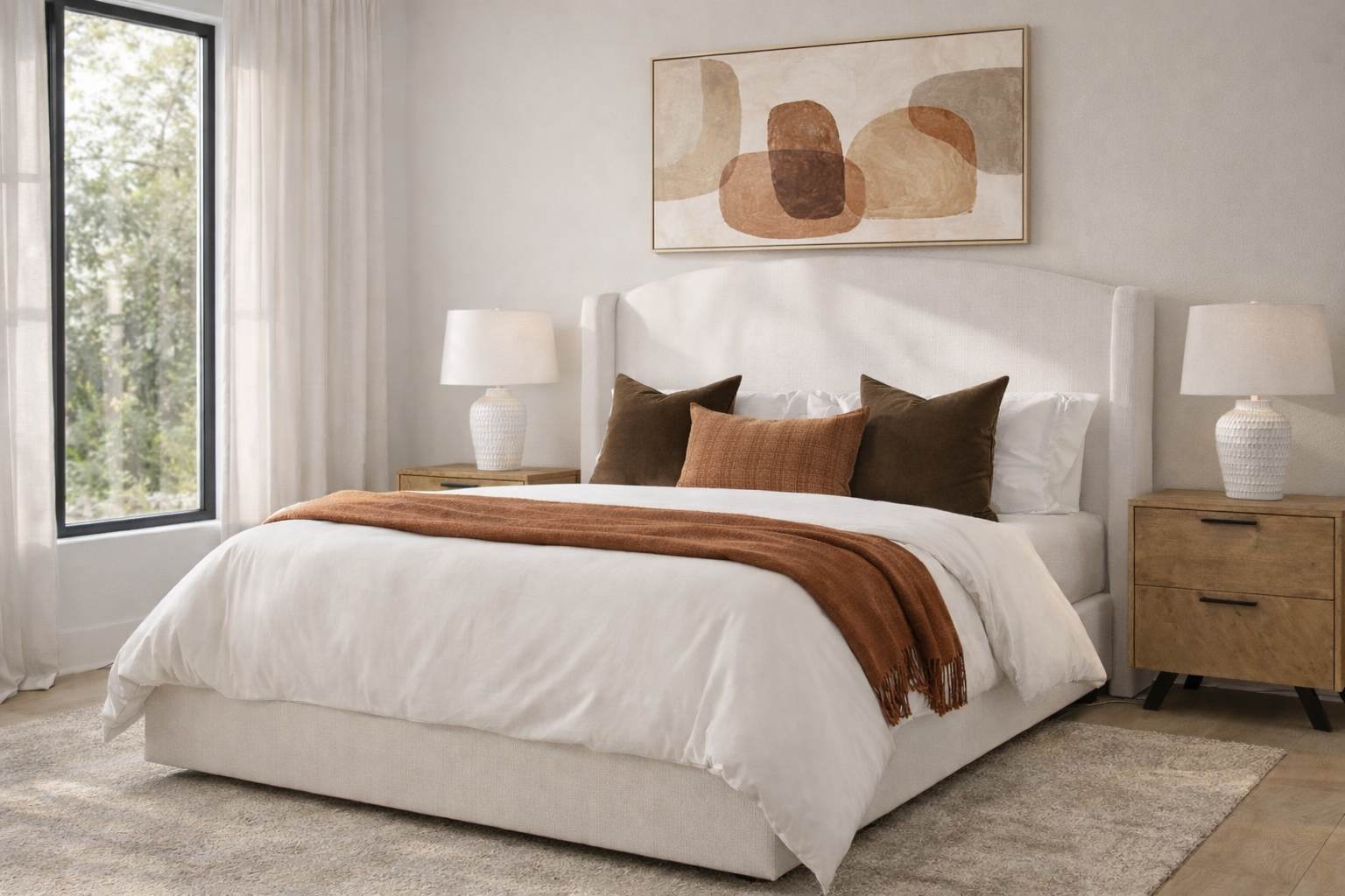 Organic Luxe Bedroom Staging