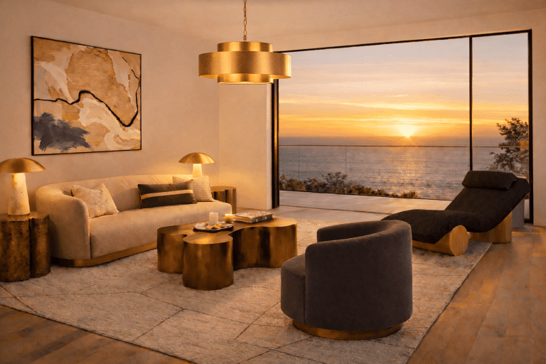 contemporary coastal living room