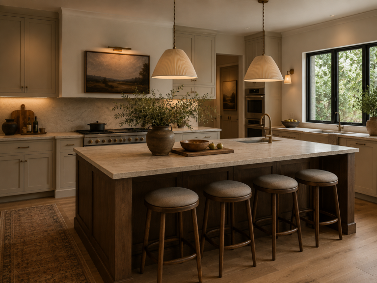 Staged Kitchen with warm elevated details