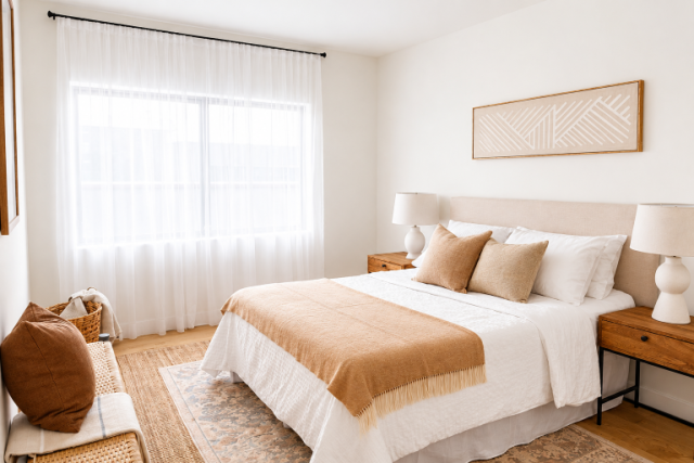 West Los Angeles Modern Organic Bedroom Home Staging - KMW Interiors West Los Angeles Modern Organic Bedroom Home Staging - KMW Interiors