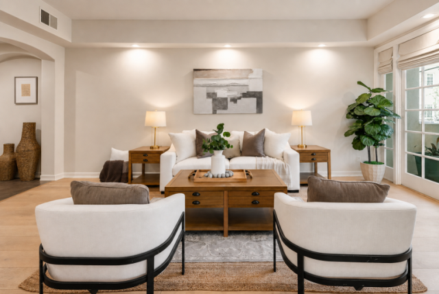 Brentwood Transitional Living Room Home Staging - KMW Interiors Brentwood Transitional Living Room Home Staging - KMW Interiors
