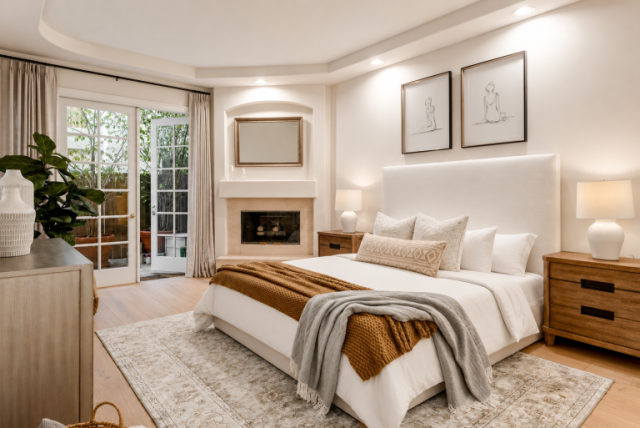 Brentwood Transitional Primary Suite Home Staging - KMW Interiors Brentwood Transitional Primary Suite Home Staging - KMW Interiors