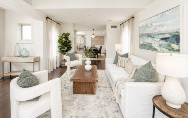 Venice Beach Coastal Living Room Home Staging - KMW Interiors Venice Beach Coastal Living Room Home Staging - KMW Interiors