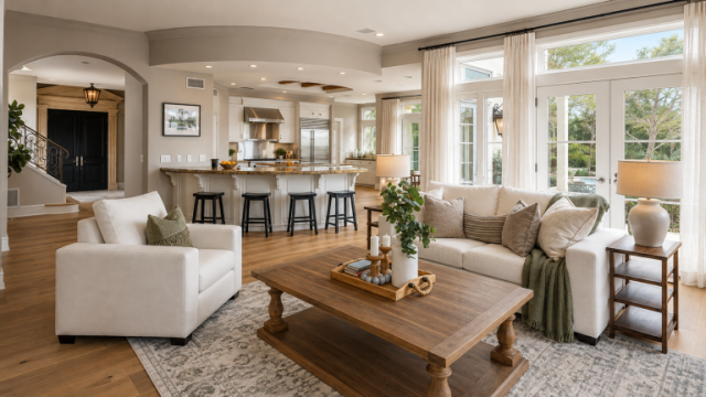 Malibu Transitional Mediterranean Family Room Home Staging - KMW Interiors Malibu Transitional Mediterranean Family Room Home Staging - KMW Interiors