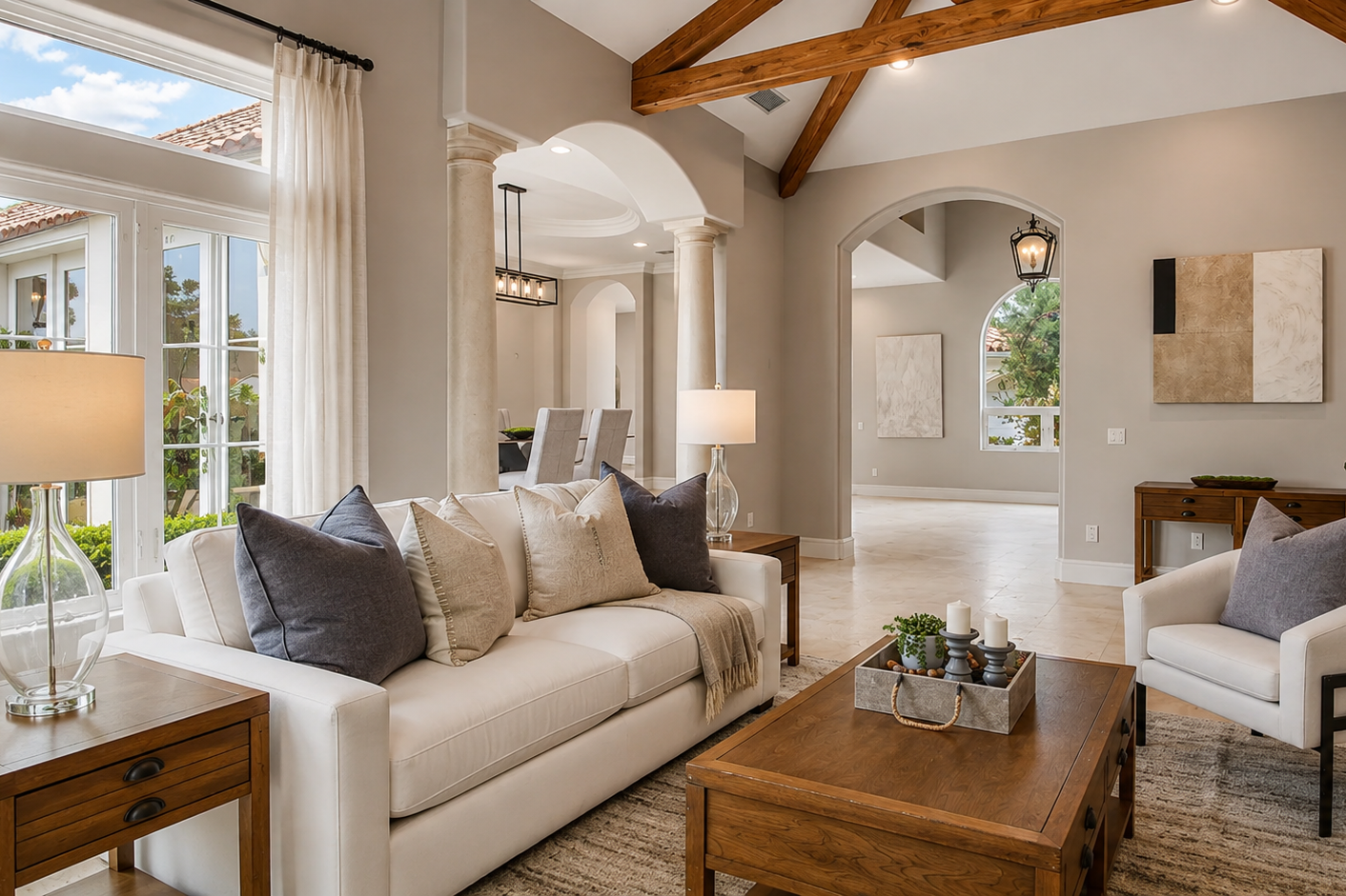 Malibu Luxury Home Staging Formal Living -Galahad Rd