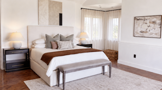Malibu Coastal Mediterranean Primary Suite Home Staging - KMW Interiors Malibu Coastal Mediterranean Primary Suite Home Staging - KMW Interiors