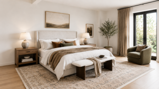 Brentwood Modern Mediterranean Primary Suite Interior Design - KMW Interiors Brentwood Modern Mediterranean Primary Suite Interior Design - KMW Interiors