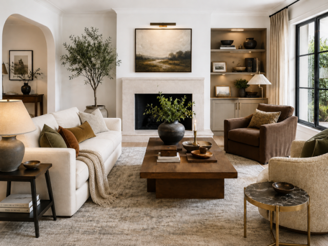 Brentwood Modern Mediterranean Living Room Interior Design - KMW Interiors Brentwood Modern Mediterranean Living Room Interior Design - KMW Interiors