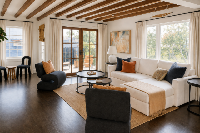 Venice Beach Coastal Den Home Staging - KMW Interiors Venice Beach Coastal Den Home Staging - KMW Interiors