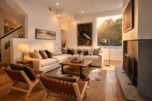luxury home staging of a family room in a home in palisades highlands